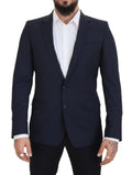 Blazer dolce & gabbana martini bleu marine en laine avec deux boutons avant et col à revers classique