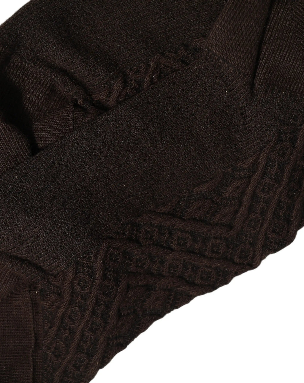 Chaussettes dolce & gabbana en coton marron foncé avec motifs torsadés et dentelle tricotés une taille