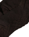 Chaussettes dolce & gabbana en coton marron foncé avec motifs torsadés et dentelle tricotés une taille