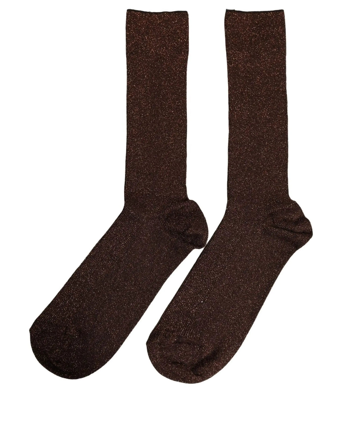 Une paire de chaussettes mi-mollet dolce & gabbana en viscose brun foncé à effet métallisé scintillant
