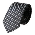Cravate homme ajustable dolce & gabbana en soie 100 pour cent gris foncé avec motif géométrique subtil