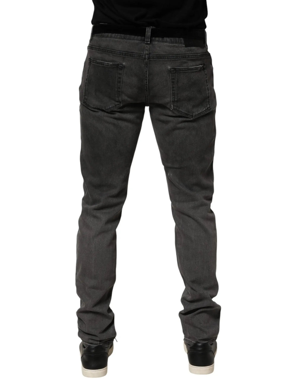 Jean slim en coton gris foncé dolce & gabbana avec poches arrière classiques en denim pour homme