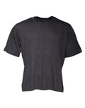 T-shirt dolce & gabbana manches courtes col rond gris foncé avec texture chinée subtile en coton