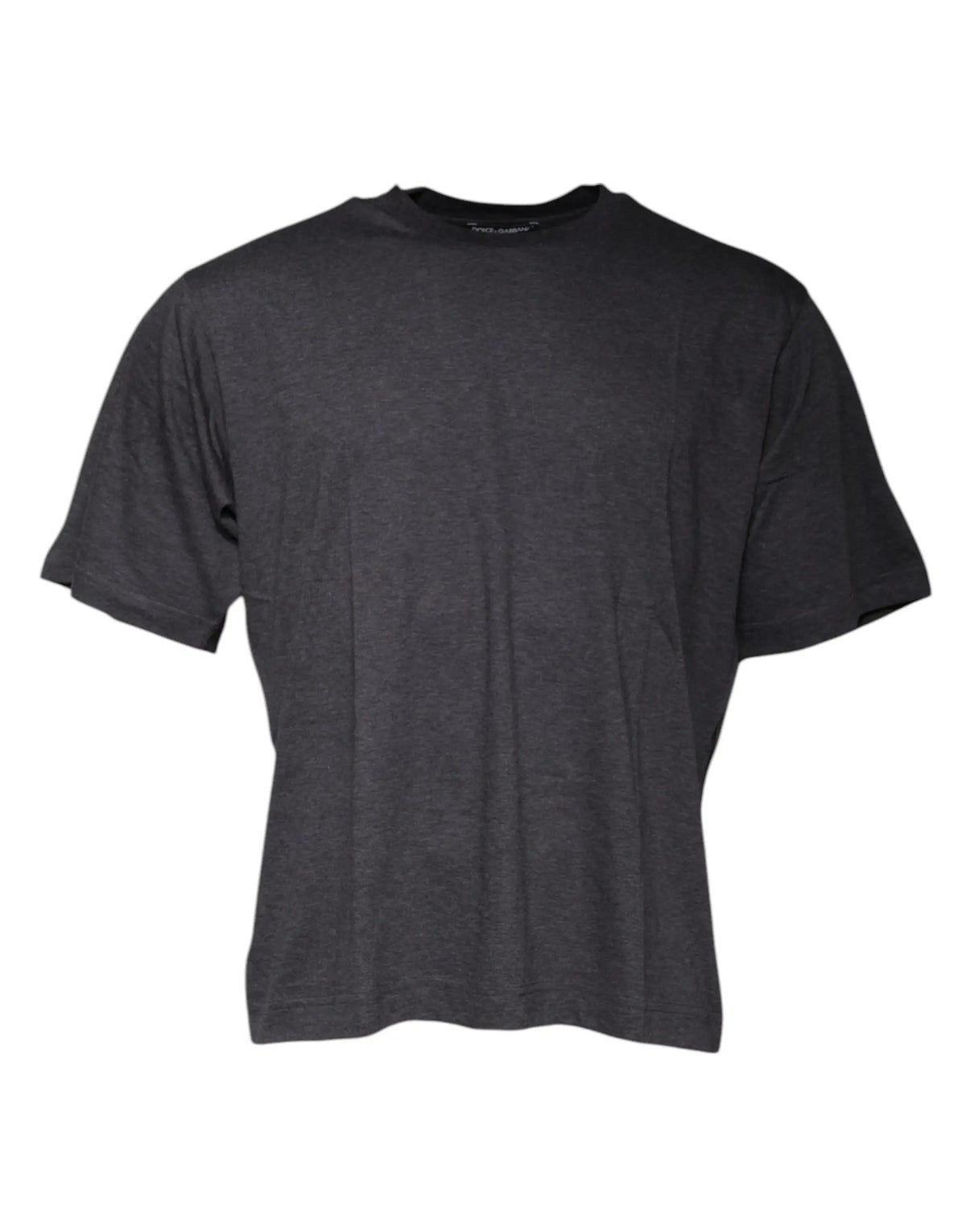 T-shirt dolce & gabbana manches courtes col rond gris foncé avec texture chinée subtile en coton
