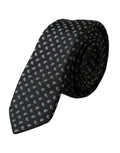 Cravate homme dolce & gabbana en soie jacquard gris foncé avec motif paisley blanc subtil ajustable