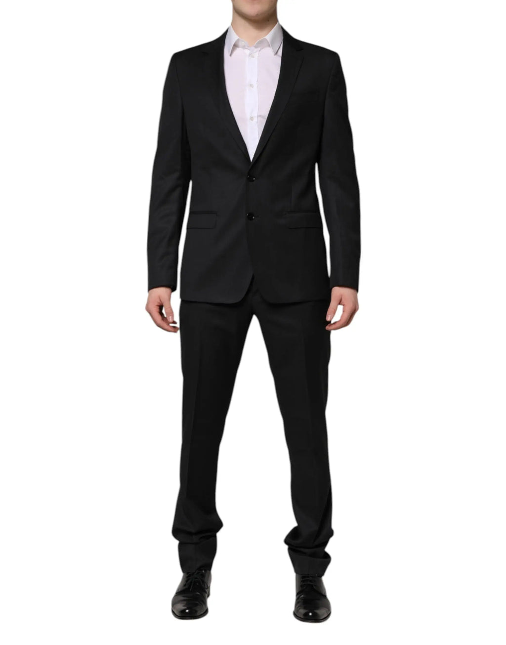 Costume deux pièces dolce & gabbana martini gris foncé avec coupe moderne et boutonnière à deux boutons