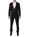 Costume deux pièces dolce & gabbana martini gris foncé avec coupe moderne et boutonnière à deux boutons