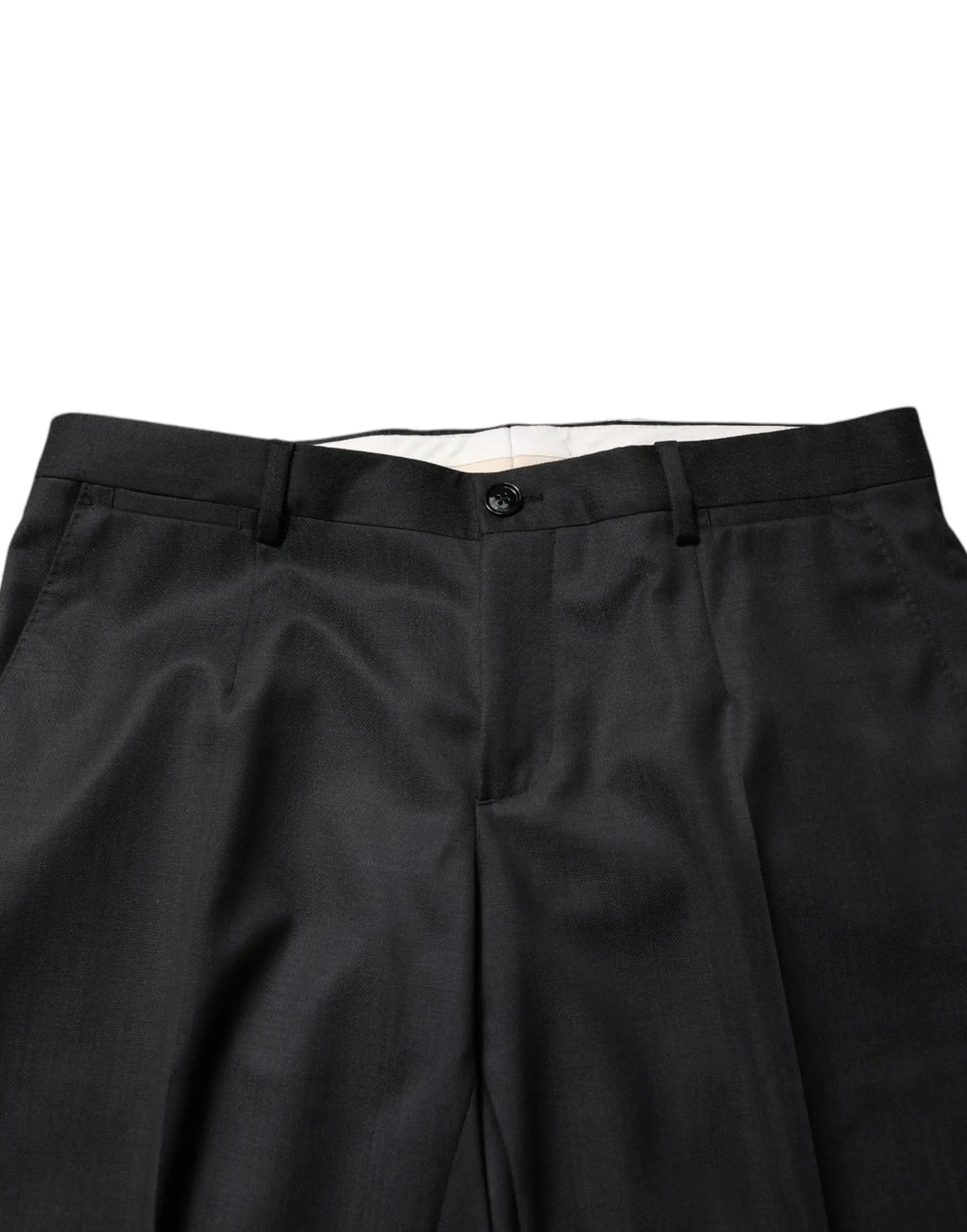 Pantalon noir ajusté dolce & gabbana avec design structuré élégant et plis subtils pour costume martini 2 pièces