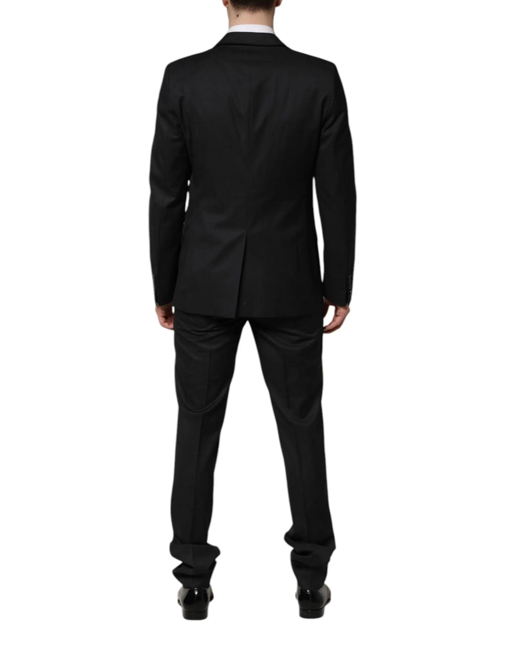 Costume noir ajusté dolce gabbana martini 2 pièces coupe classique avec revers nets