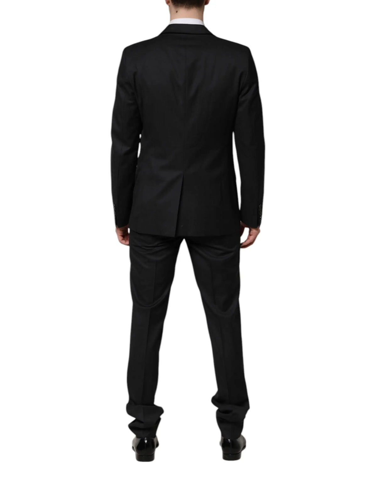 Costume noir ajusté dolce gabbana martini 2 pièces coupe classique avec revers nets
