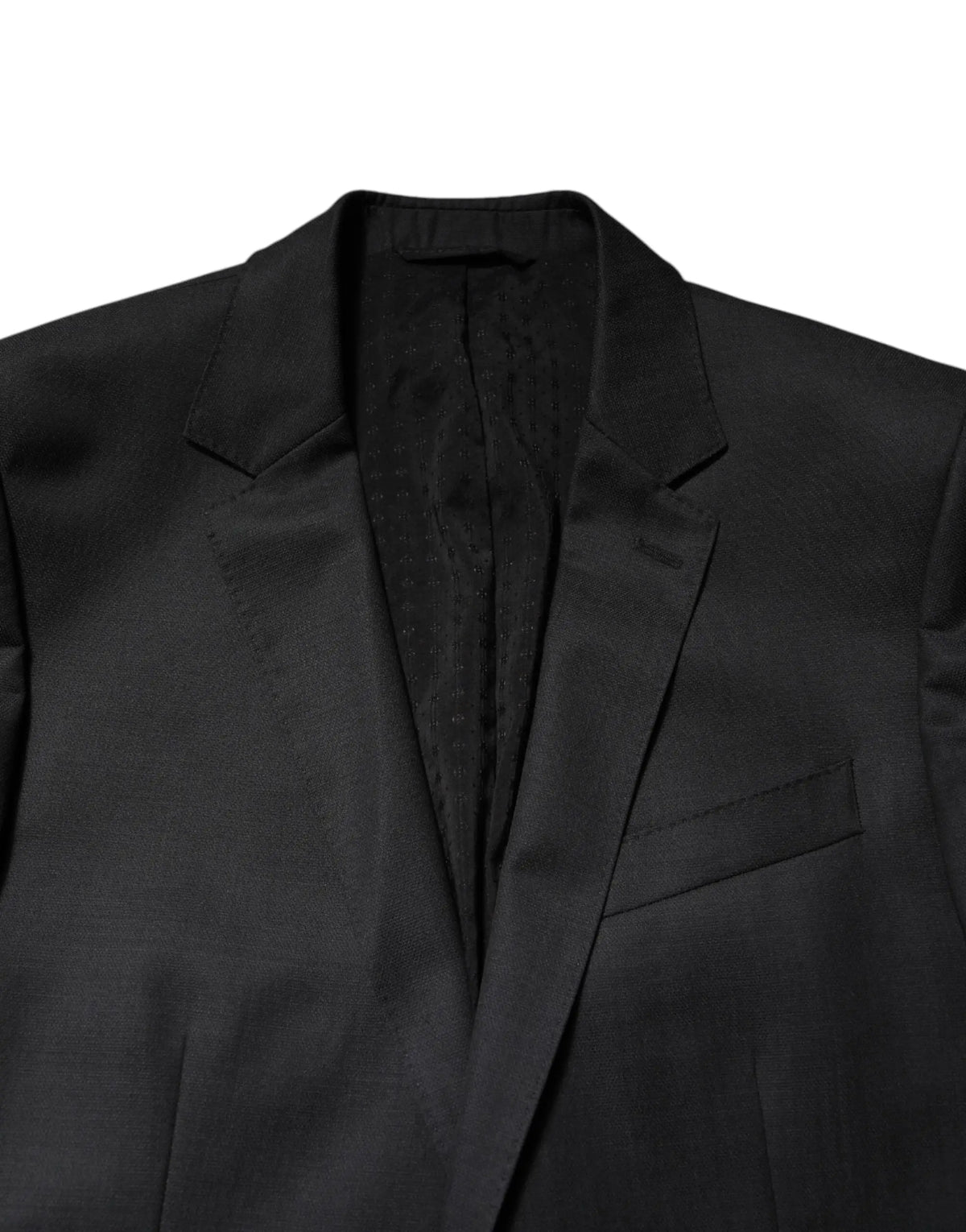 Veste de costume noire dolce & gabbana martini 2 pièces avec un léger brillant et des revers structurés