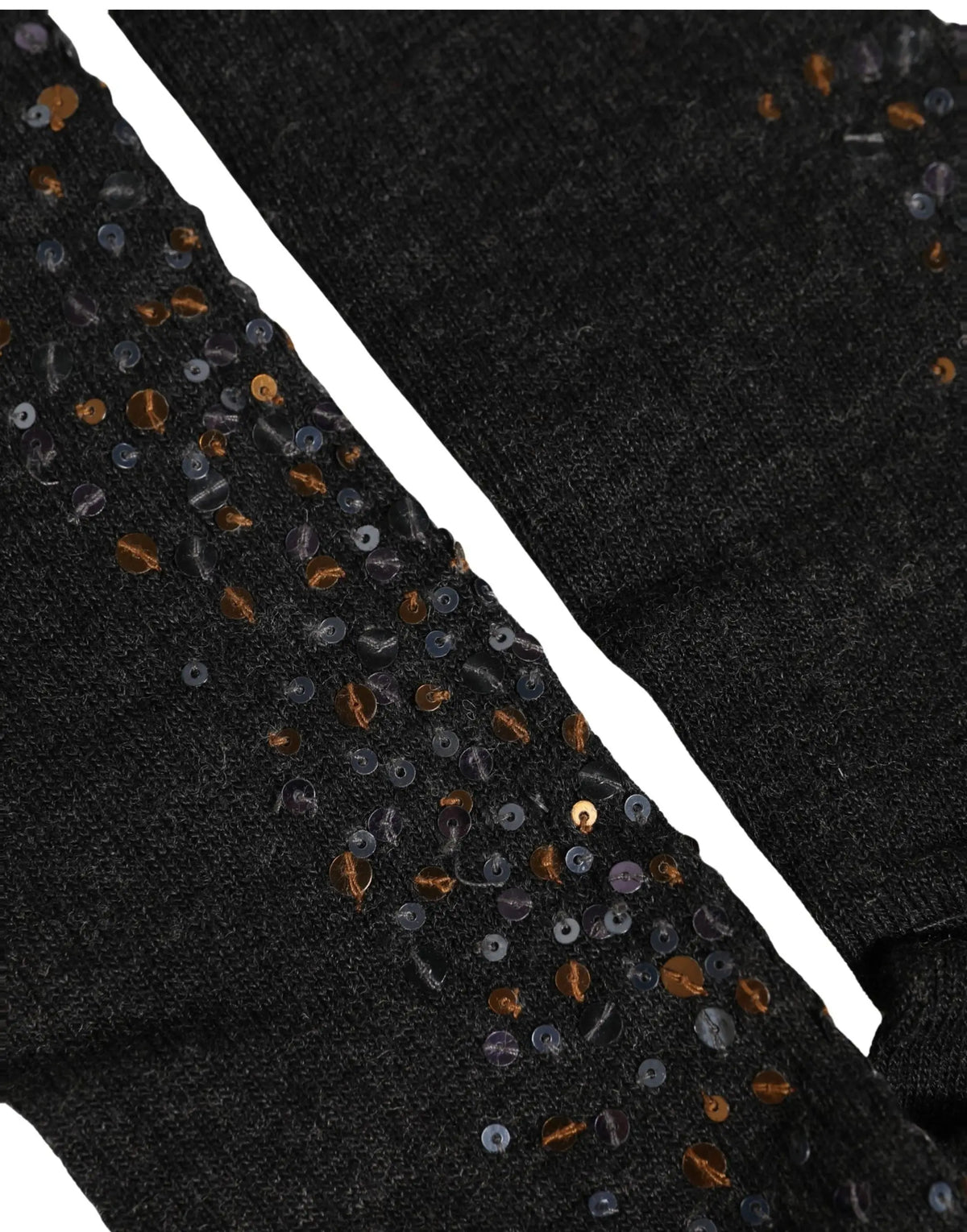 Chaussettes accessoires mi-mollet en laine gris foncé dolce & gabbana avec paillettes or et argent