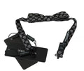 Noeud papillon dolce & gabbana noir en soie avec motif de cercles argentés pour homme