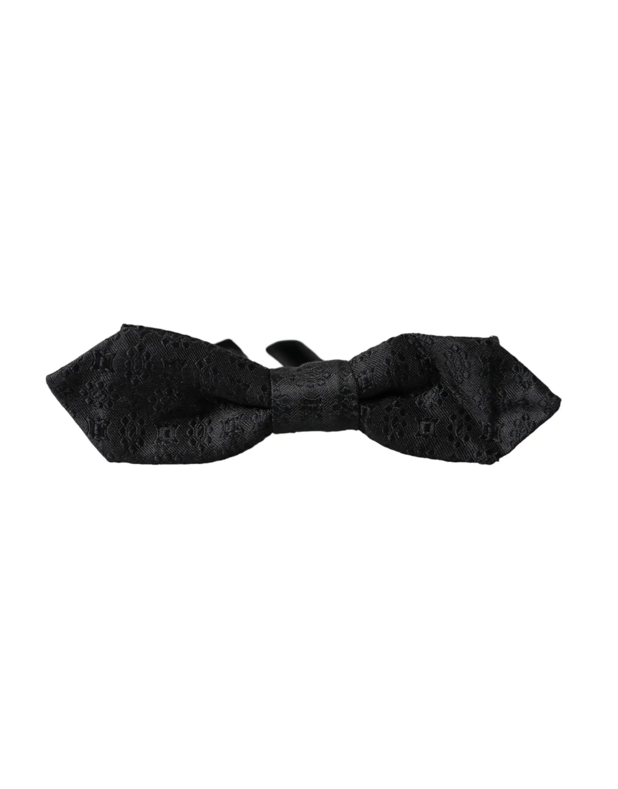 Noeud papillon dora et gabbana en soie gris foncé avec motif texturé subtil et réglable pour homme