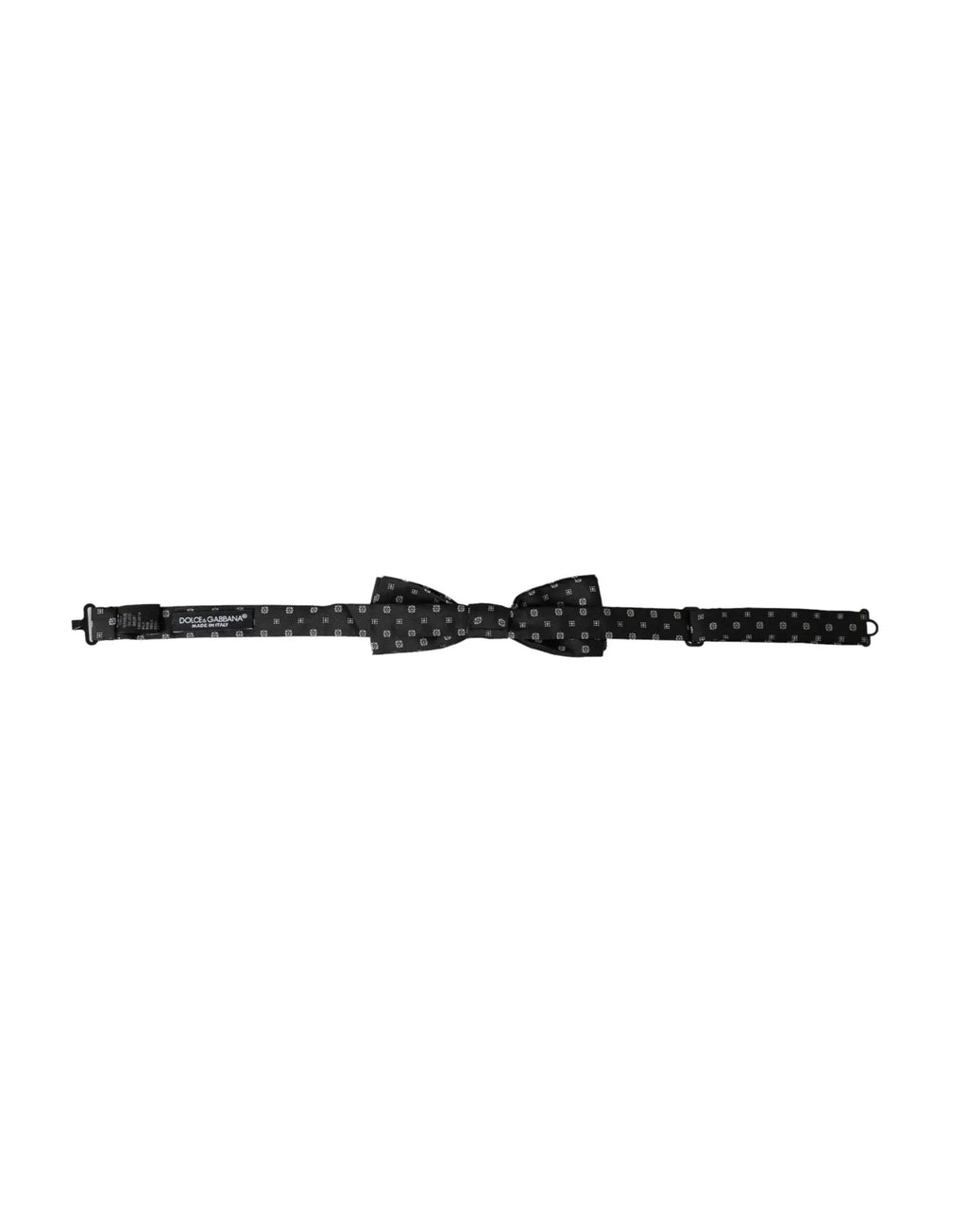 Noeud papillon dolce & gabbana noir en soie avec motif géométrique subtil et réglable pour homme