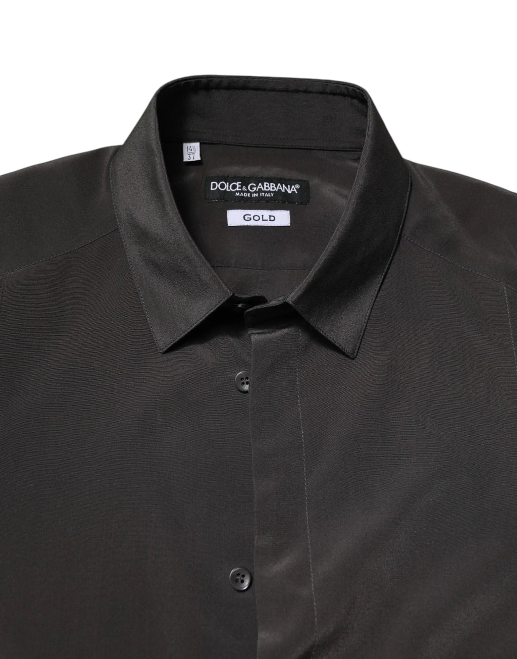 Chemise habillée homme dolce & gabbana gris foncé en soie gold avec finition satinée et texture subtile