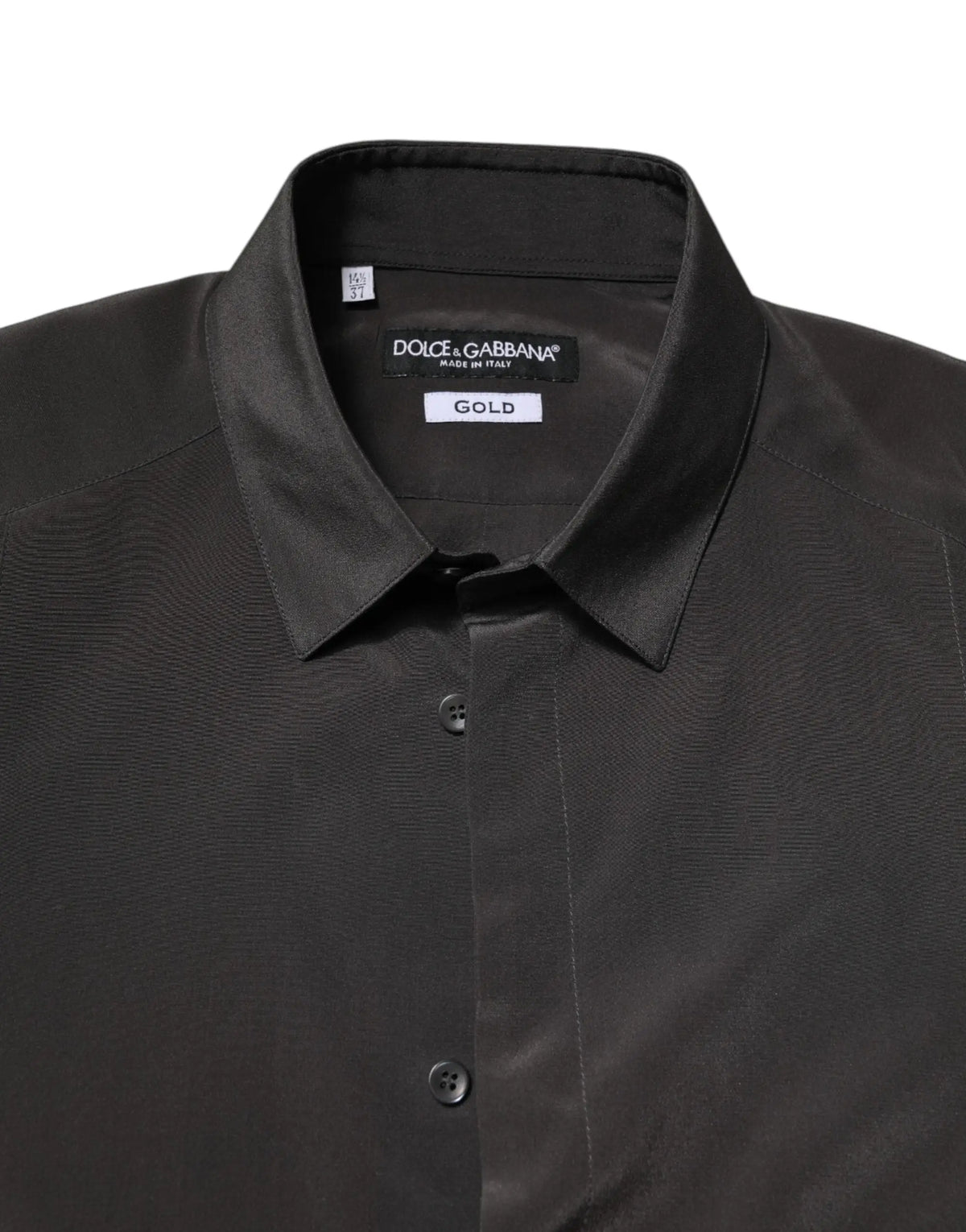 Chemise habillée homme dolce & gabbana gris foncé en soie gold avec finition satinée et texture subtile