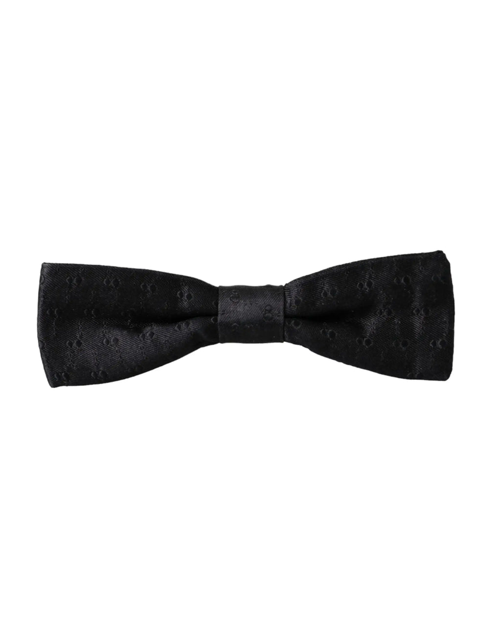 Noeud papillon homme Dolce & Gabbana en soie gris foncé à motifs subtils de crânes en satin noir