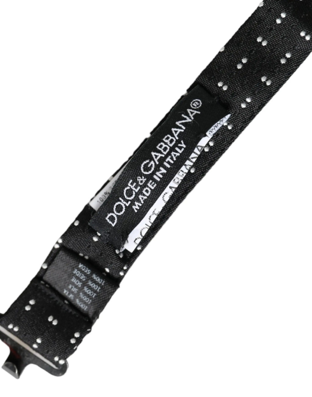 Cravate noire dolce gabana en soie avec clous argentés ajustable pour homme papillon