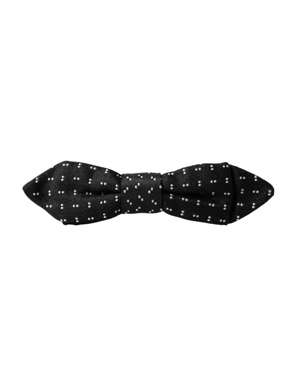 Dolce & gabbana papillon homme en soie gris foncé avec motif subtil de petits points blancs et réglable