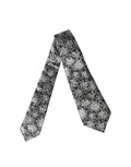 Une cravate pour femme dolce & gabbana en soie noire avec motif floral argenté ajustable élégante