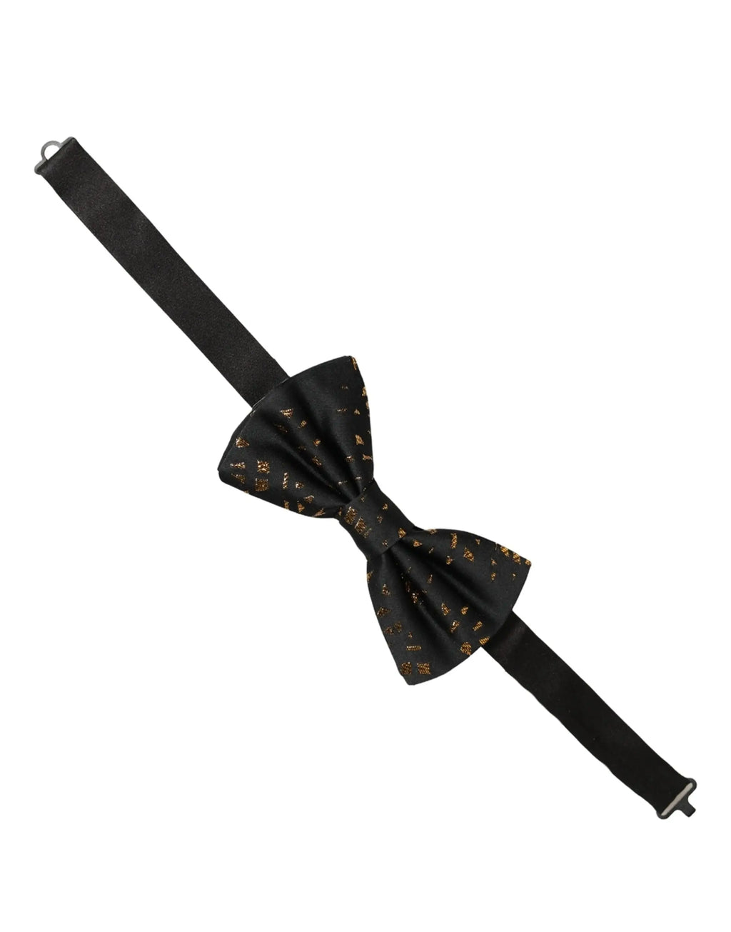 Noeud papillon dolce & gabbana gris foncé à motif tacheté avec bride réglable et motif doré subtil