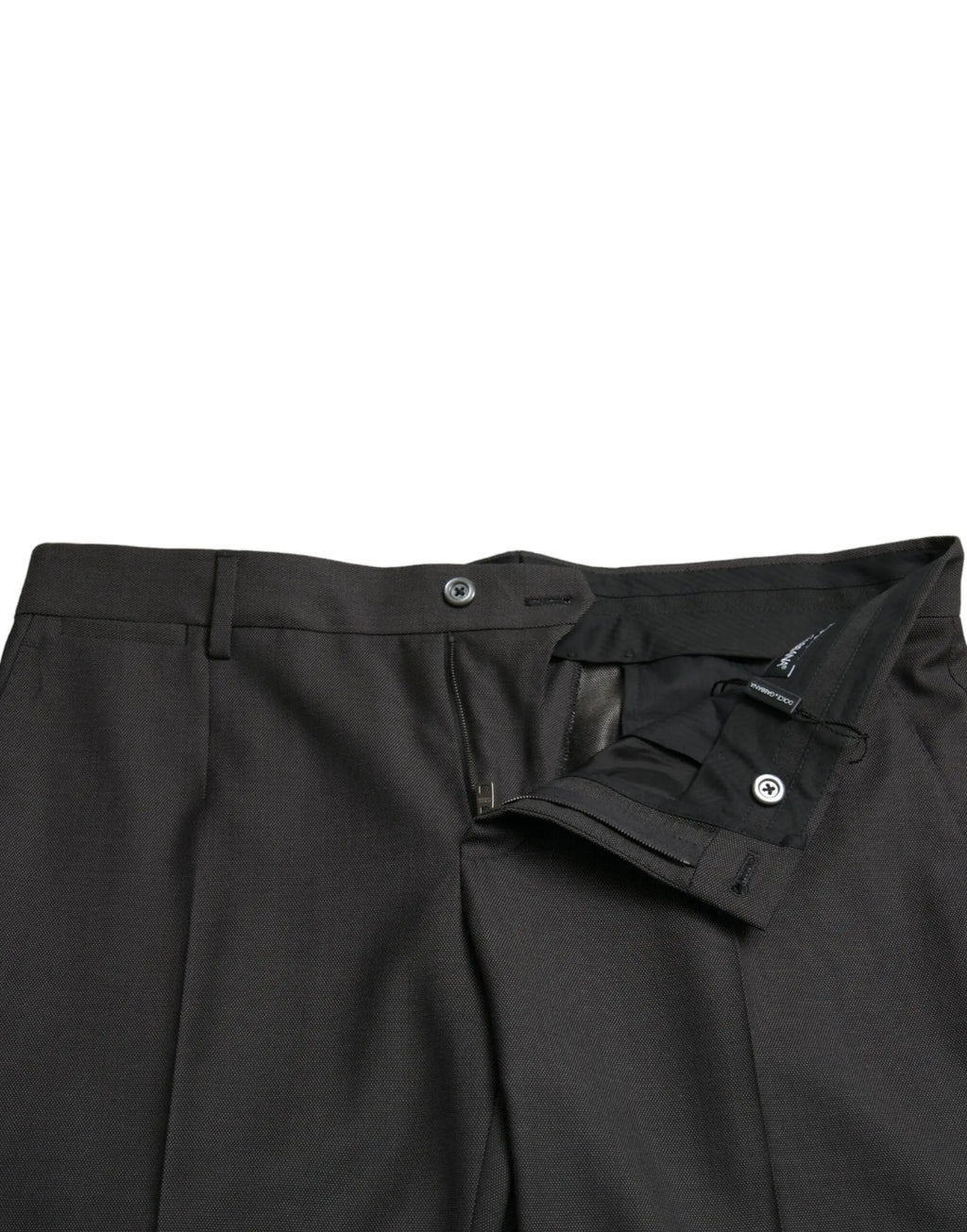 Pantalon slim formel extensible gris foncé dolce & gabbana avec design structuré et plis subtils