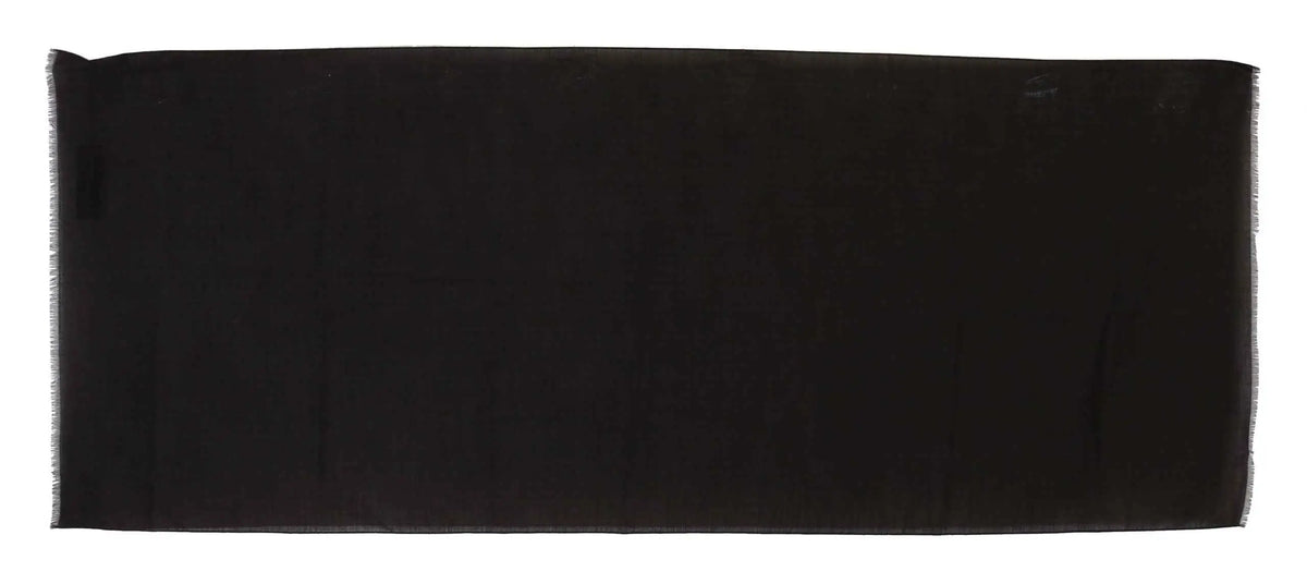 Écharpe rectangulaire noire dolce & gabbana en laine vierge gris foncé à franges avec motif rayé