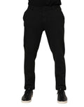 Pantalon homme dolce & gabbana en viscose gris foncé slim fit avec design élégant et coutures discrètes