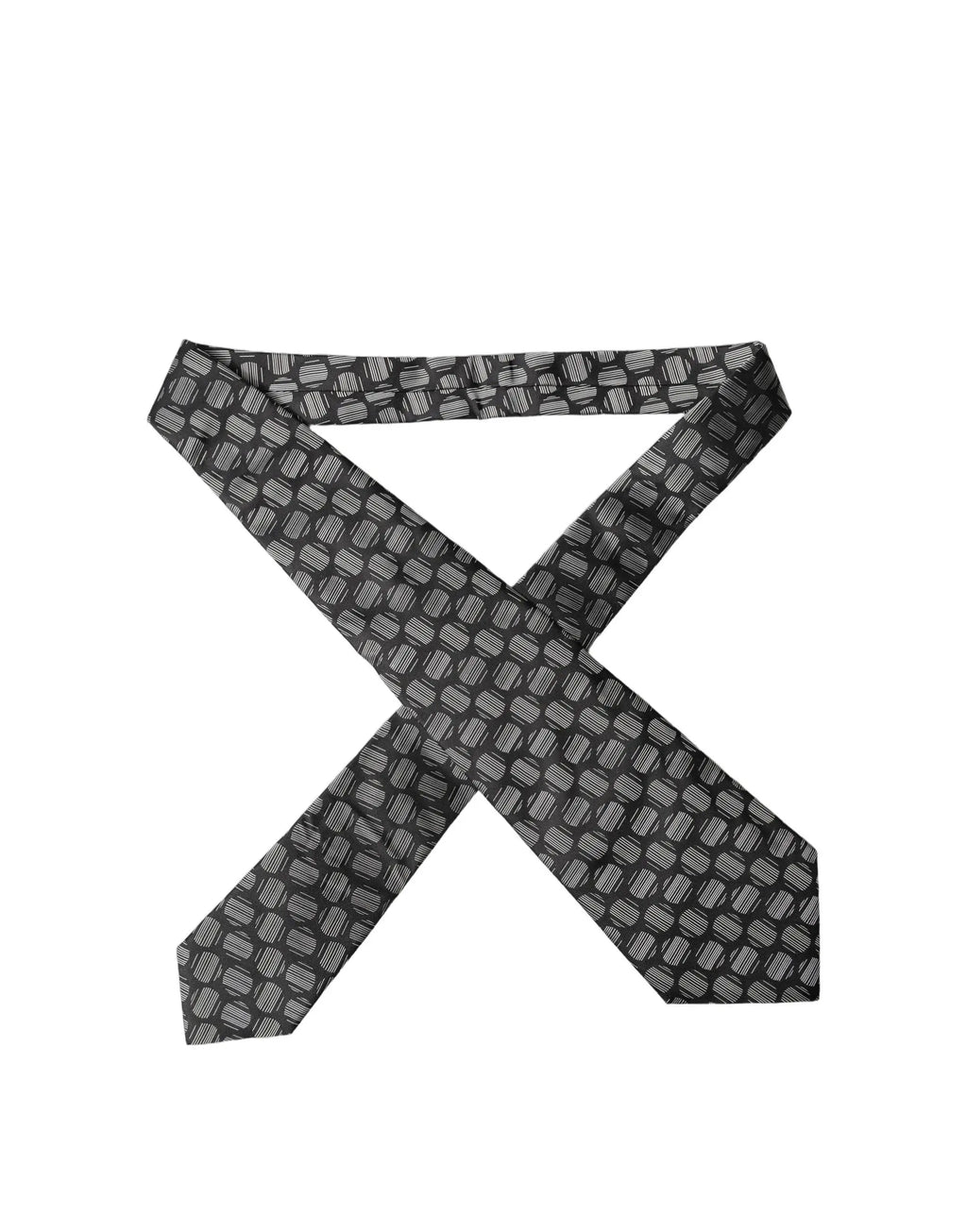 Un élégant nœud papillon dolce & gabbana en soie gris foncé avec un motif géométrique blanc ajustable