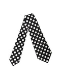 Dolce & gabbana foulard en soie noir à pois blancs ajustable pour femme en gris foncé et blanc