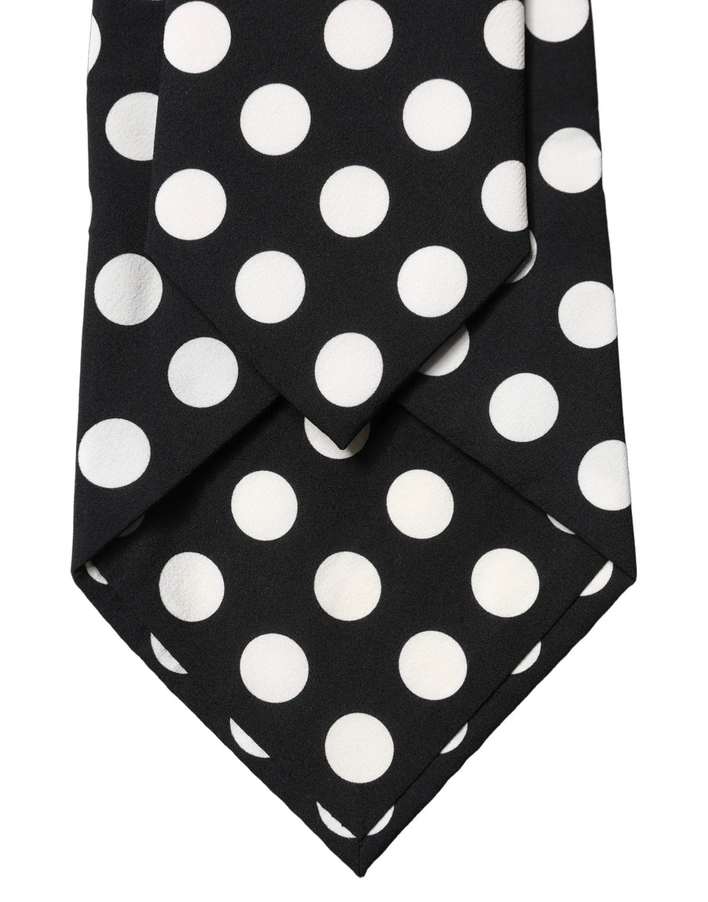 Dolce gabbana cravate pour femme en soie gris foncé avec pois blancs ajustable style necktie