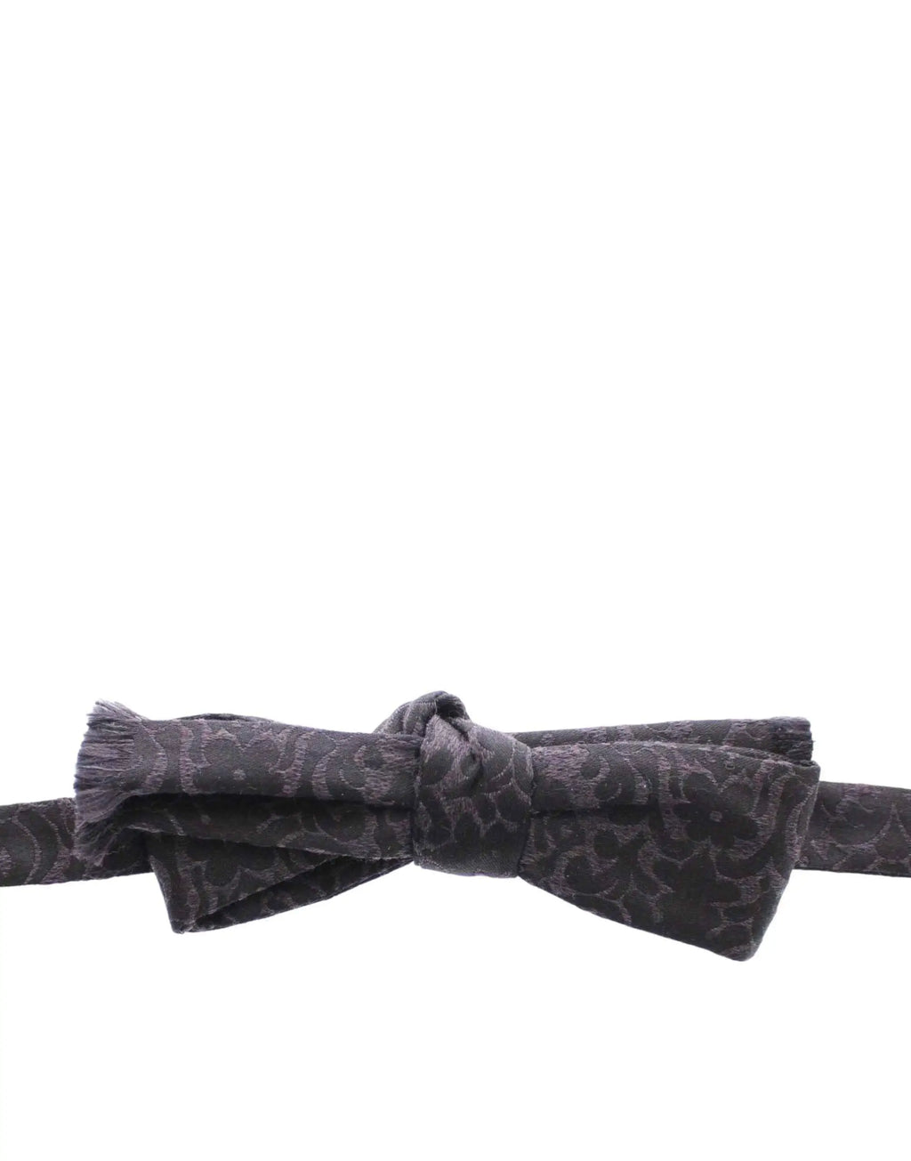 Noeud papillon dolce & gabbana en laine et soie gris foncé avec motif floral baroque subtil pour homme