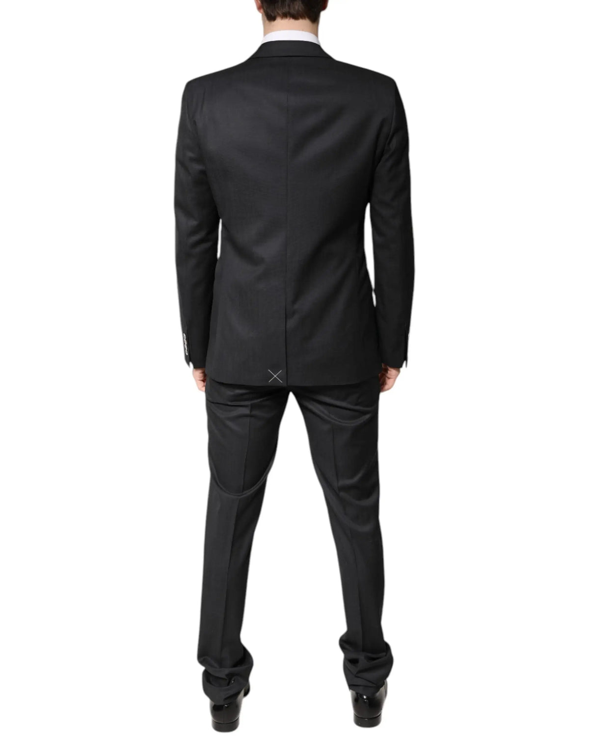 Costume deux pièces dolce & gabbana gris foncé en laine avec design formel élégant et coutures discrètes