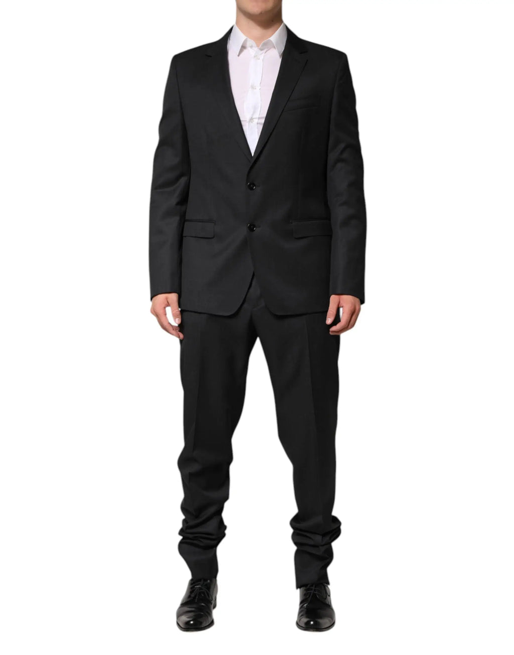 Costume deux pièces dolce & gabbana en laine gris foncé coupe moderne avec pantalon assorti