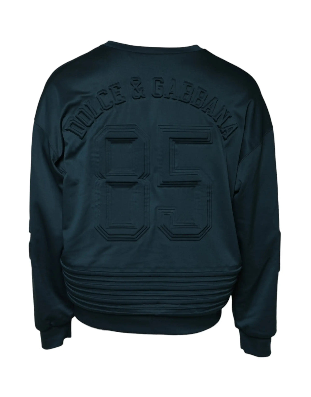 Sweatshirt dolce & gabbana bleu nuit avec logo embossé et grand graphisme 95 au dos