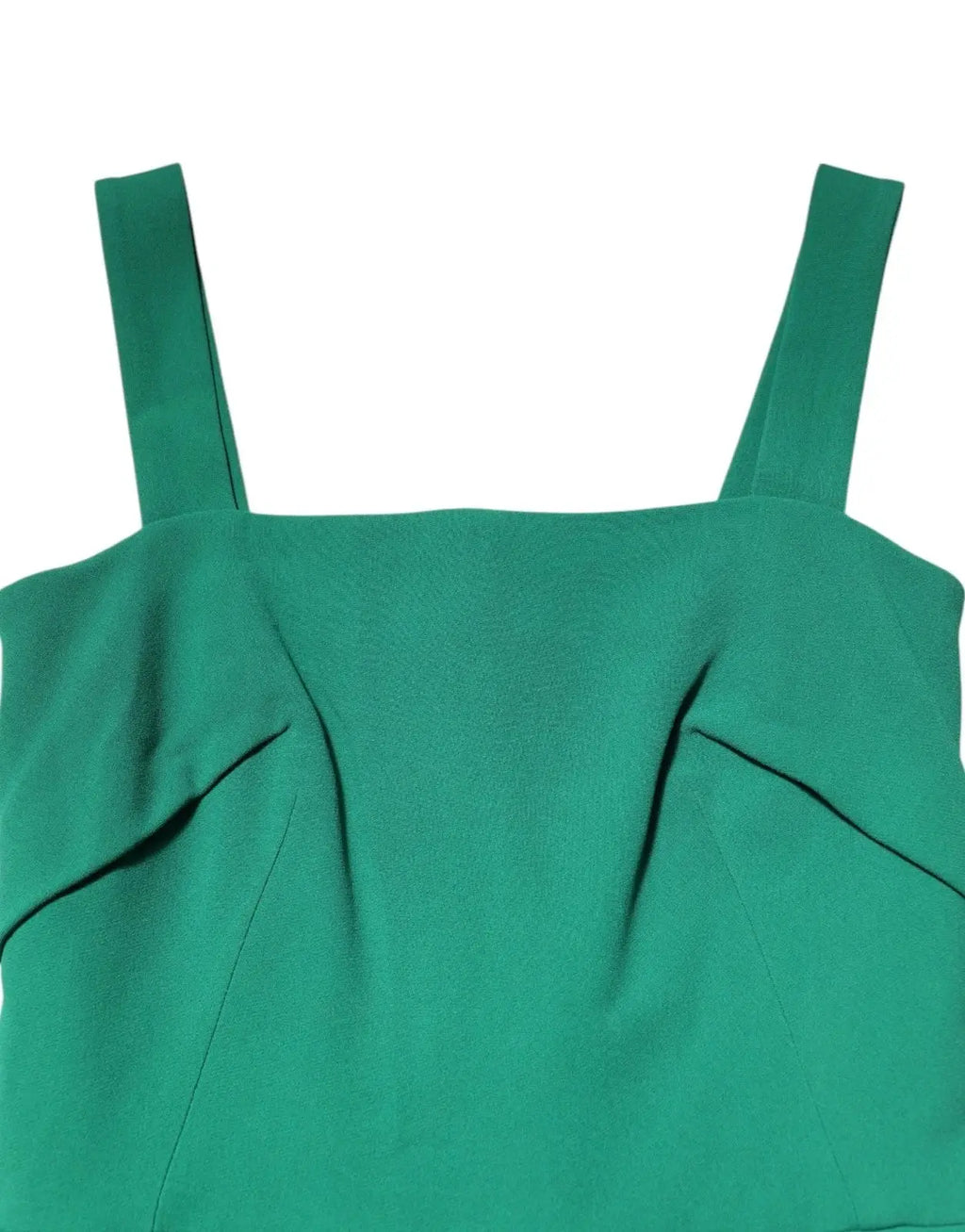 Robe moulante sans manches en rayonne vert émeraude dolce & gabbana avec encolure carrée structurée et fines bretelles
