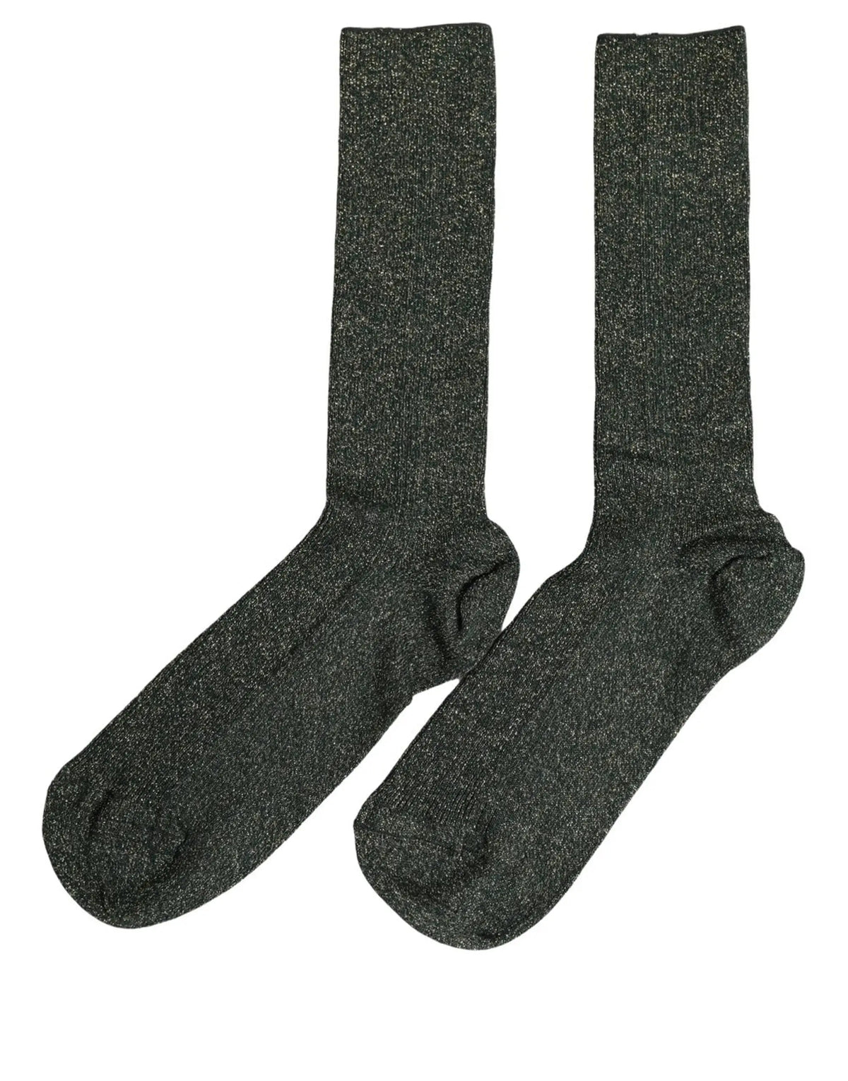 Une paire de chaussettes mi-mollet dolce & gabbana en viscose vert foncé texturé avec un léger effet scintillant