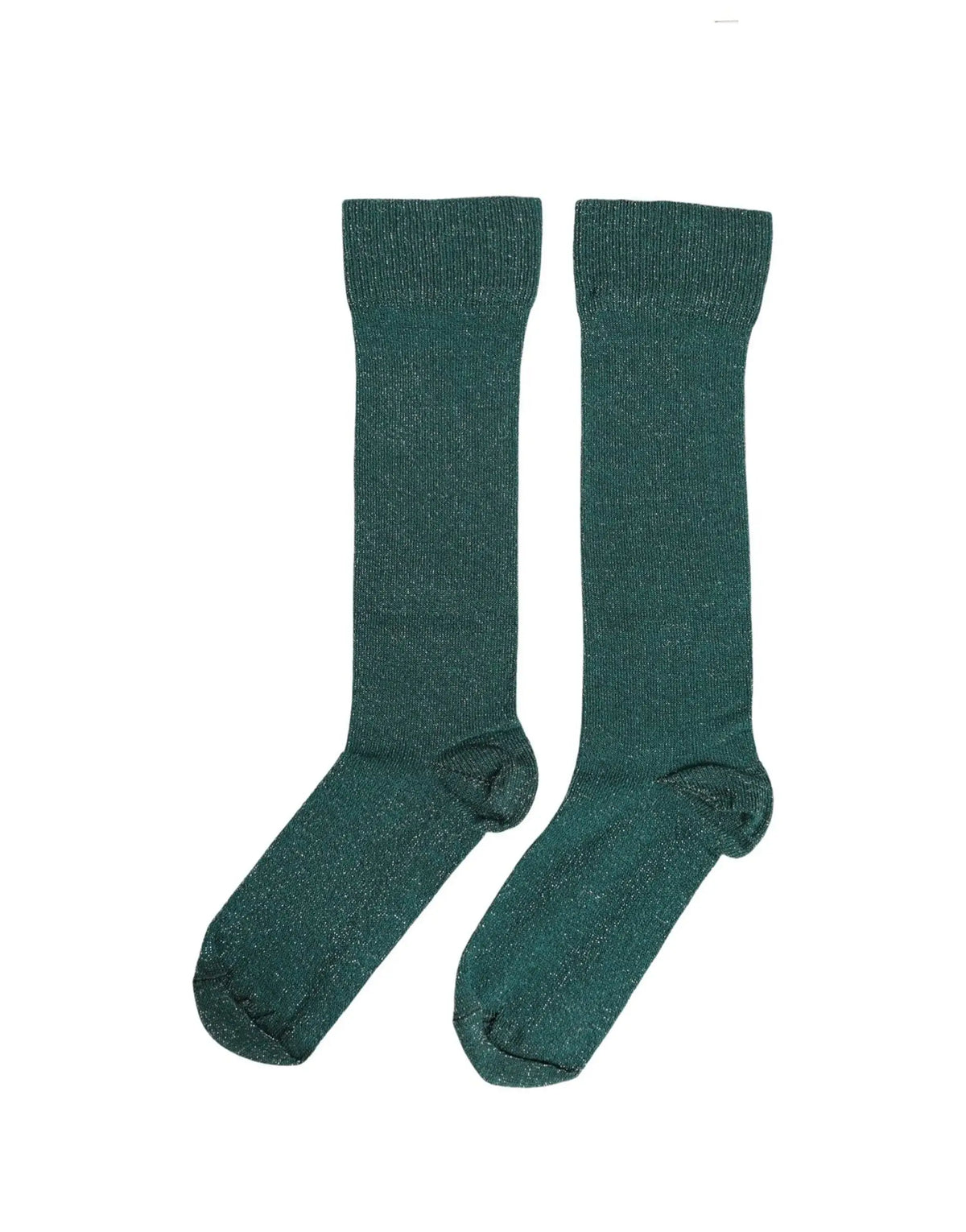 Paire de chaussettes mi-mollet dolce & gabbana vert foncé en viscose côtelée à texture subtilement scintillante