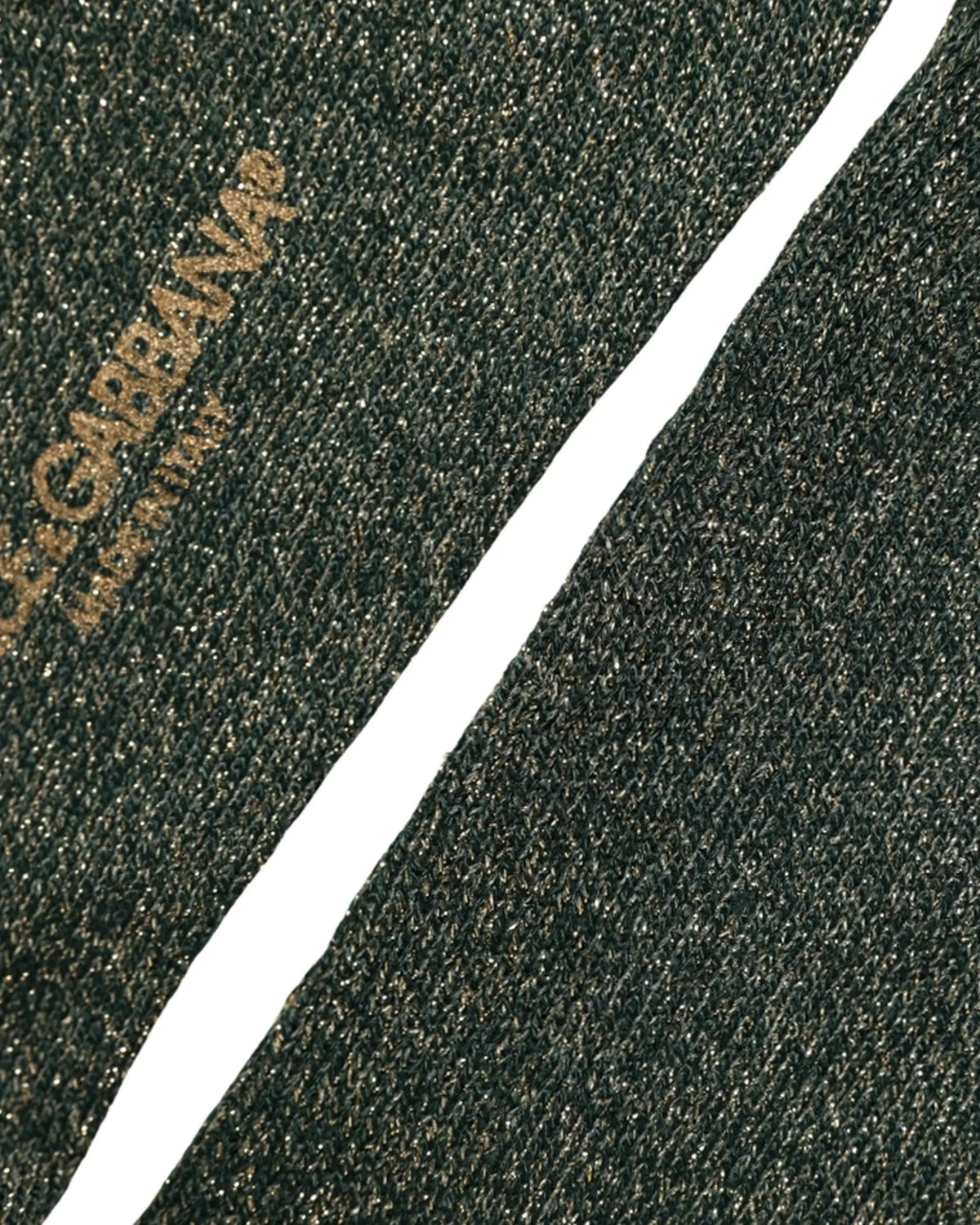 Chaussettes accessoires mi-mollet dolce & gabbana en viscose vert foncé texturé avec logo doré et bande diagonale blanche