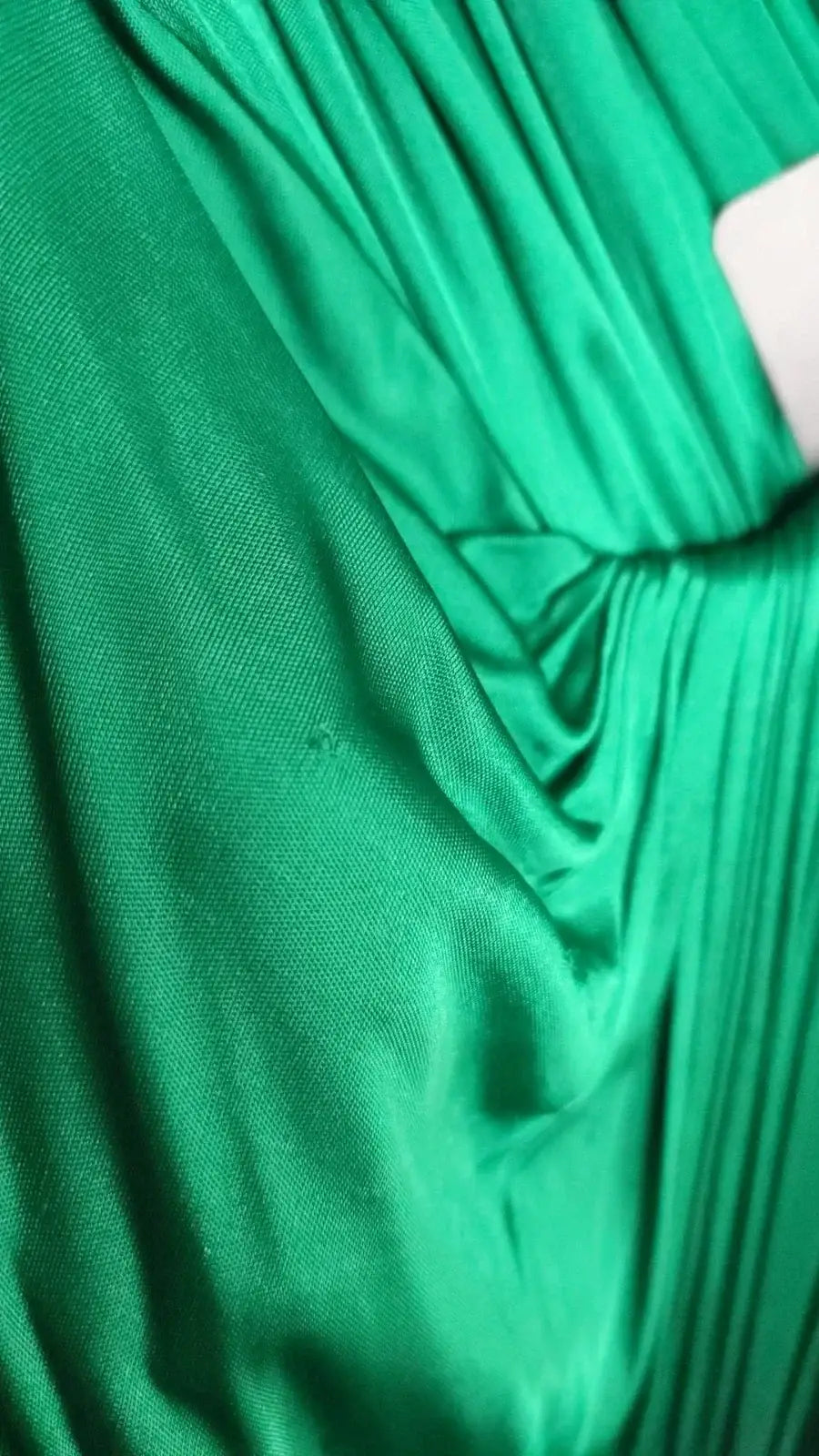 Robe midi dolce & gabbana en viscose vert foncé avec tissu plissé émeraude brillant et manches longues