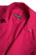 Trench coat dolce & gabbana rose fuchsia vibrant avec col structuré et fermeture boutonnée assortie