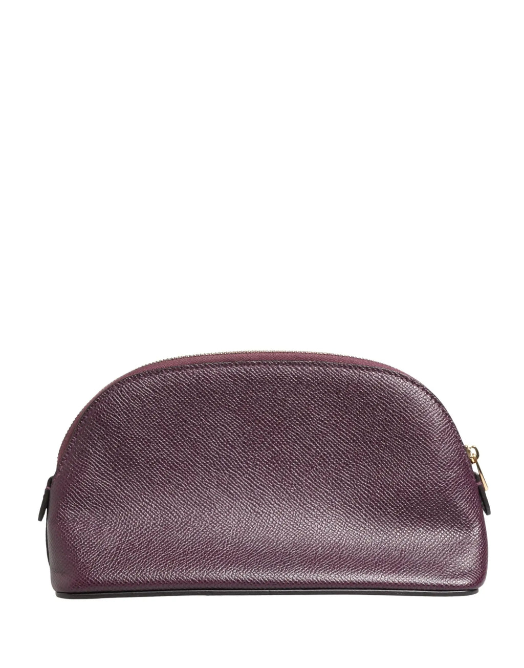 Un porte-monnaie dolce & gabbana en cuir bordeaux foncé avec surface texturée et fermeture éclair dorée