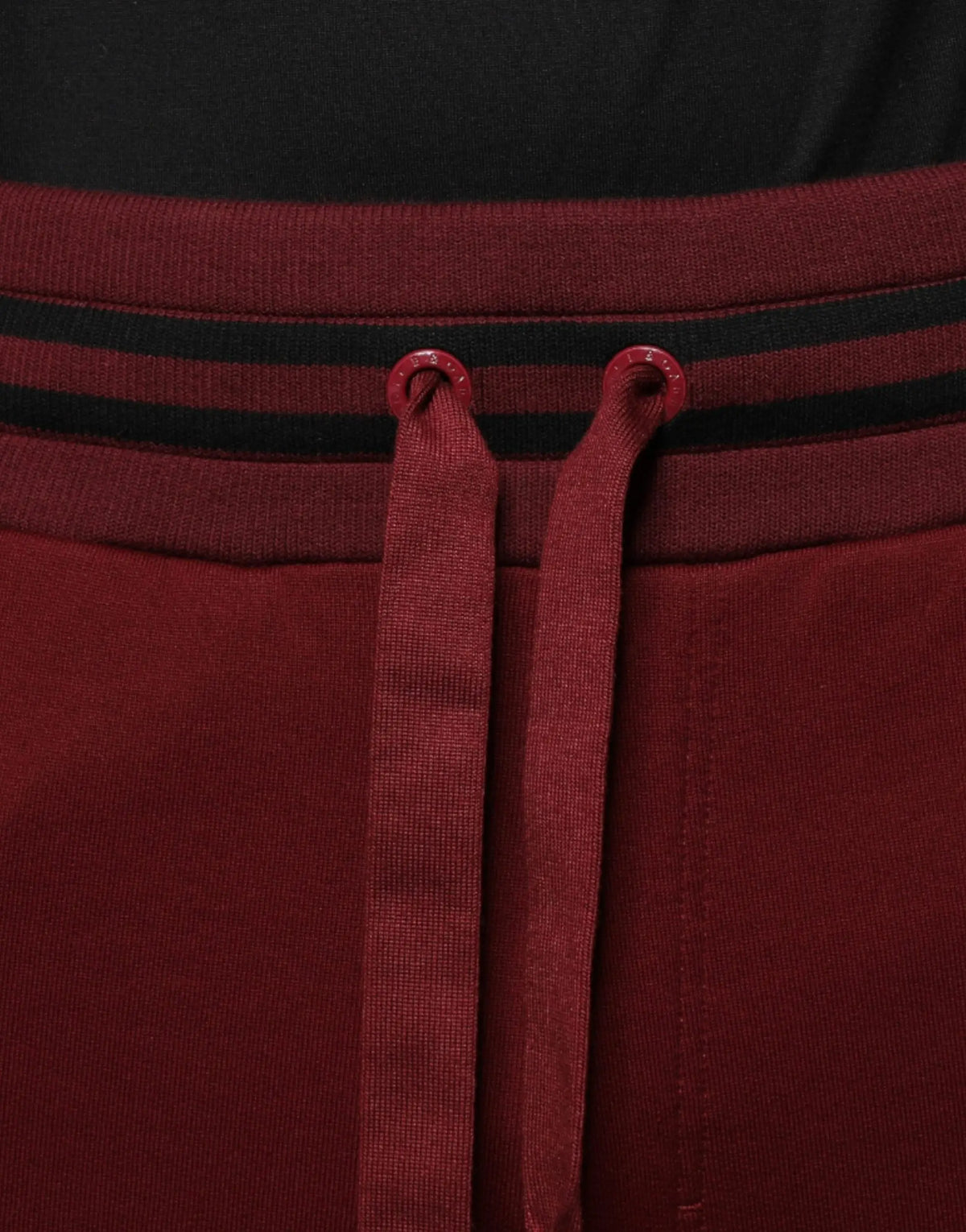 Pantalon de jogging pour homme dolce & gabbana en coton rouge foncé avec taille à cordon bordeaux et finitions noires