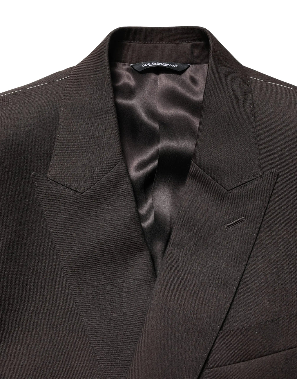 Veste de costume dolce & gabbana en laine violet foncé double boutonnage avec doublure satinée intérieure noire