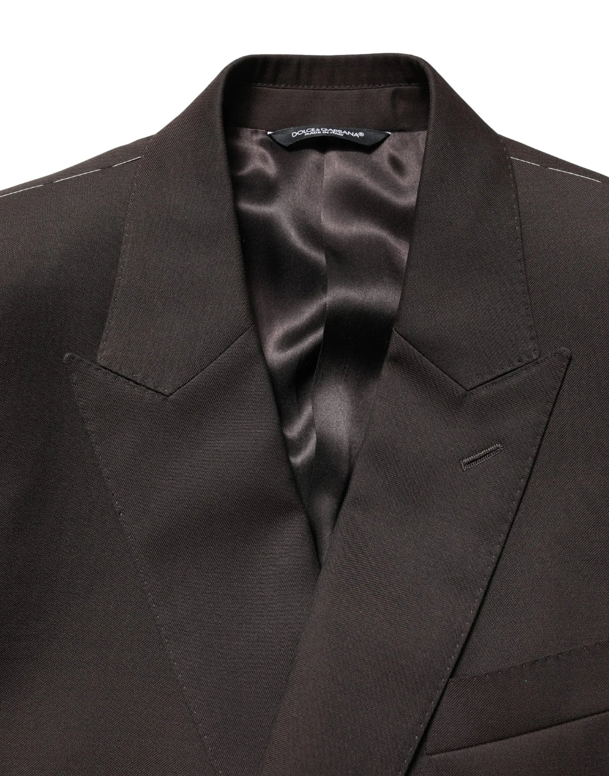 Veste de costume dolce & gabbana en laine violet foncé double boutonnage avec doublure satinée intérieure noire