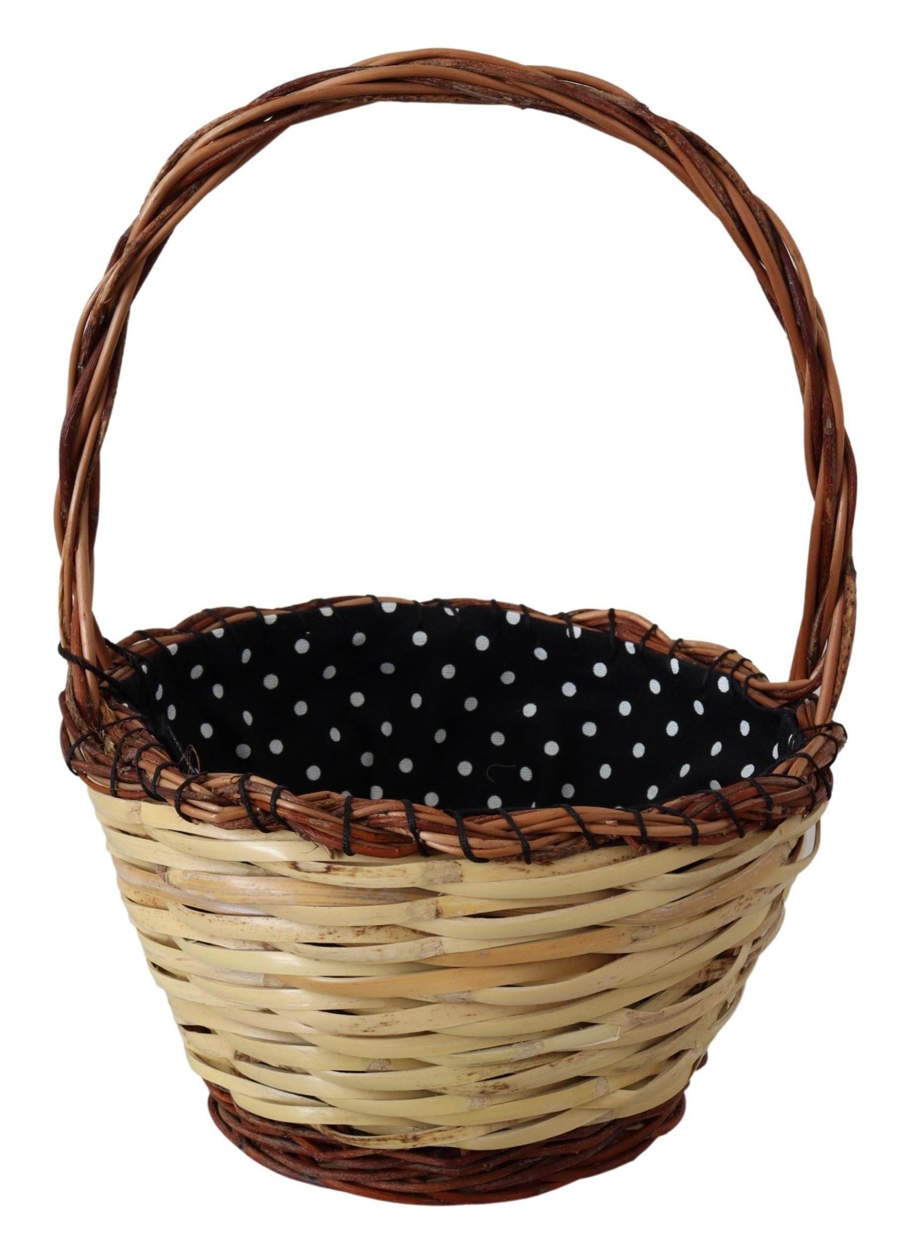 Sac cabas Dolce & Gabbana en rotin beige avec poignée en bois, style élégant et artisanal pour l'été.