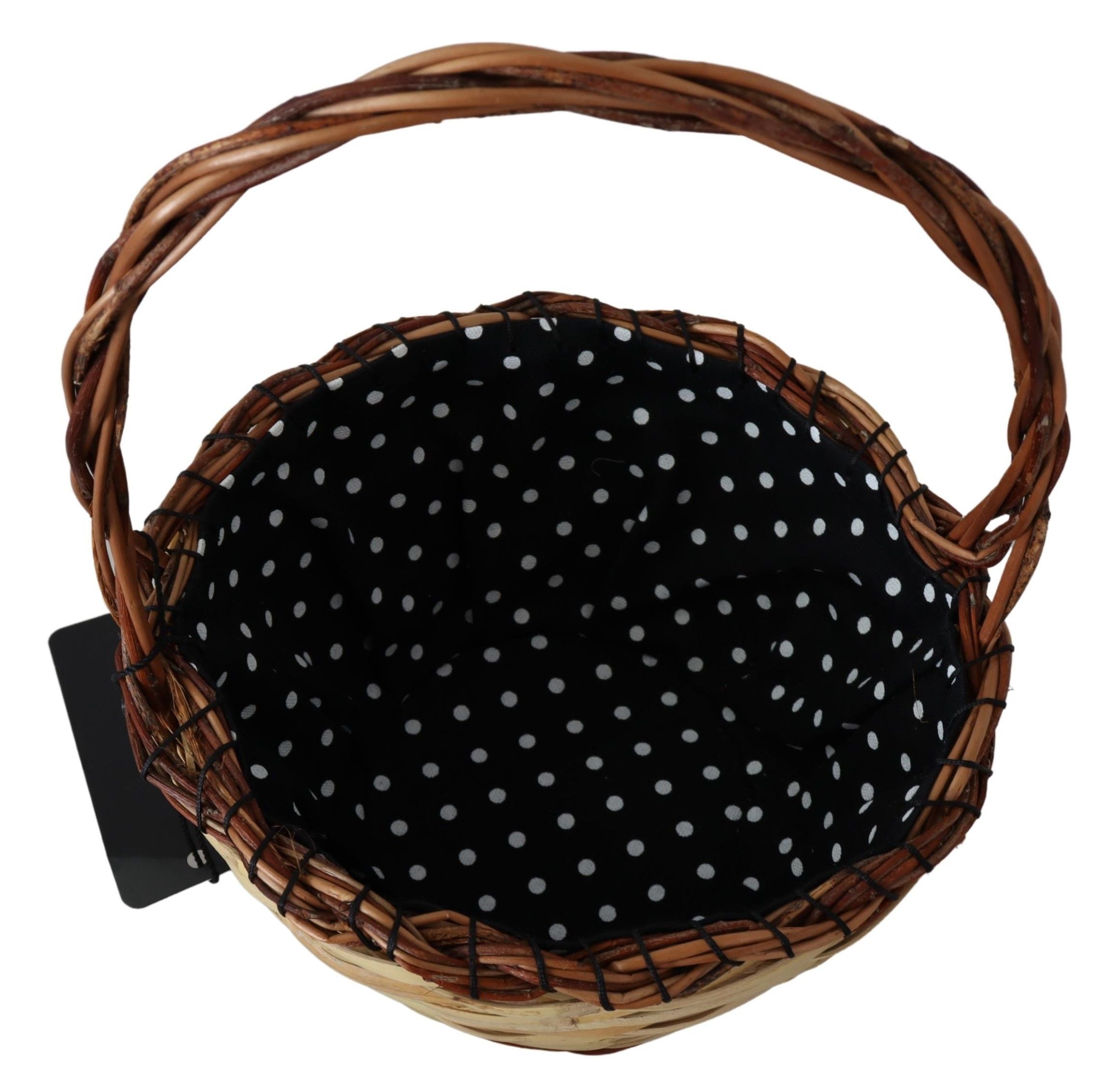 Sac cabas en rotin beige Dolce & Gabbana en bois et rotin, idéal pour un style élégant et naturel.