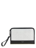 Sac clutch bicolore en cuir de veau Dolce & Gabbana, design élégant et sophistiqué, avec détails raffinés et finition soignée.