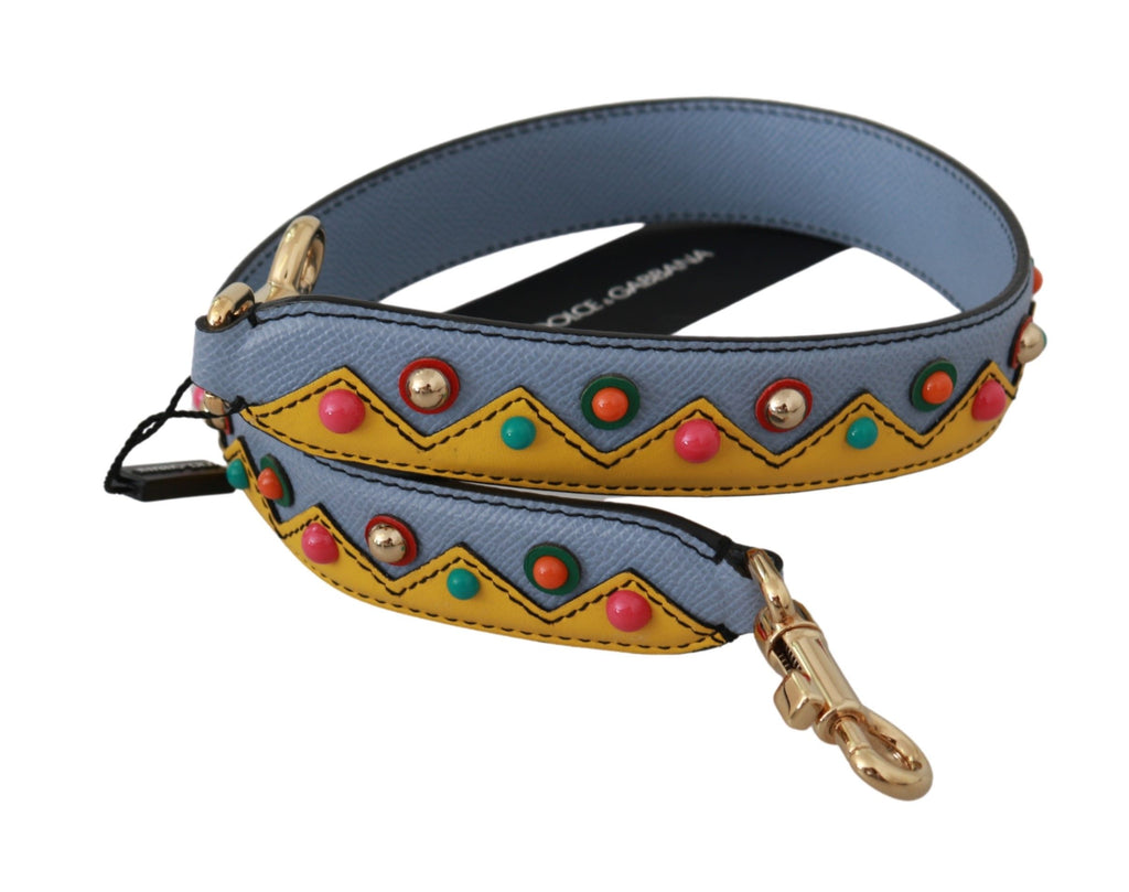 Sangle d'épaule en cuir pour sac à main Dolce & Gabbana, accessoire bleu élégant pour sac à main.